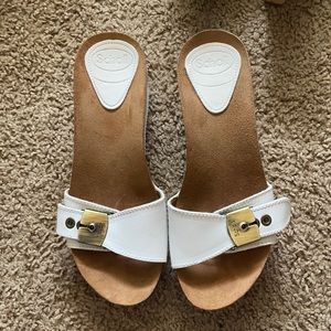 White leather sandals
